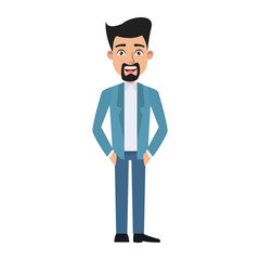 business man cartoon character young male professional vector illustration