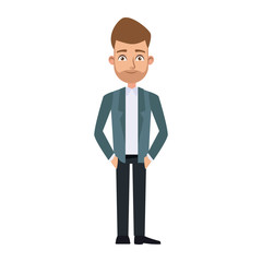 business man cartoon character young male professional vector illustration