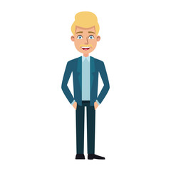 business man cartoon character young male professional vector illustration