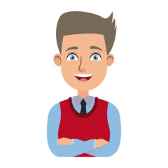 businessman profile male portrait man character vector illustration