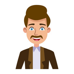 businessman profile male portrait man character vector illustration