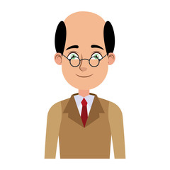 businessman profile male portrait man character vector illustration