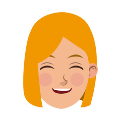 beauty face girl cartoon female avatar vector illustration