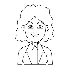 business icon young beautiful woman cartoon vector illustration