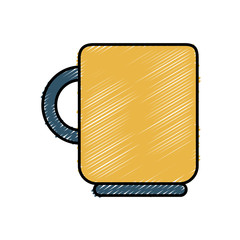 coffee mug icon over white background vector illustration