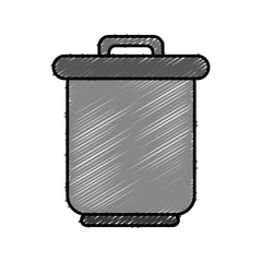 trash bucket icon over white background vector illustration