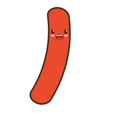 kawaii sausage icon over white background colorful design vector illustration