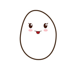 kawaii egg icon over white background colorful design vector illustration