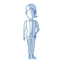 cartoon business woman character female employee vector illustration