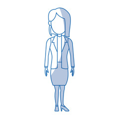 cartoon business woman character female employee vector illustration