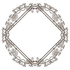 Elegant Victorian style frame vector illustration design