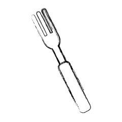 fork icon over white background vector illustration