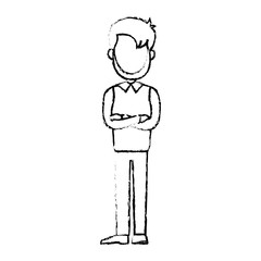 business man cartoon character male professional standing vector illustration