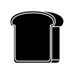 bread slice icon over white background vector illustration