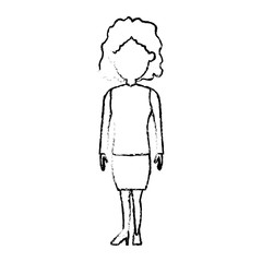 cartoon business woman character female employee vector illustration