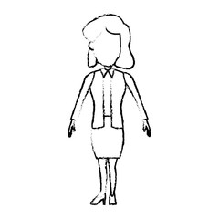 cartoon business woman character female employee vector illustration