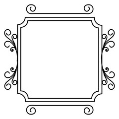 Elegant Victorian style frame vector illustration design