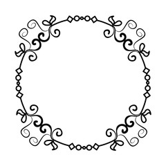 Elegant Victorian style frame vector illustration design