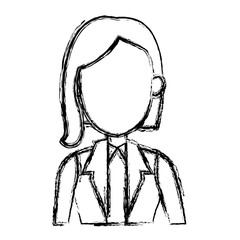 sketch woman cartoon profile girl avatar vector illustration