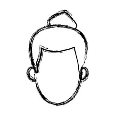 sketch woman cartoon profile girl avatar vector illustration