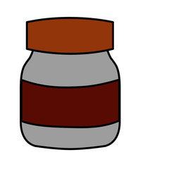 chocolate cream bottle icon over white background vector illustration