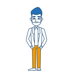 cartoon man standing character male vector illustration