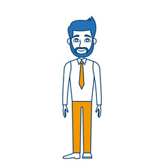 cartoon man standing character male vector illustration