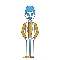 cartoon man standing character male vector illustration