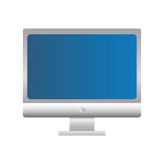 computer monitor icon over white background colorful design vector illustration