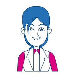 cartoon woman standing business employee character vector illustration