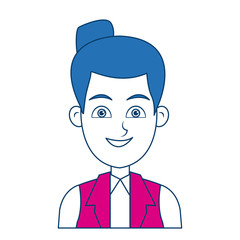 cartoon woman standing business employee character vector illustration