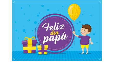 Father's day design. Spanish traslation of Happy father's day: Feliz dia papa