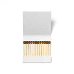 White box with wooden matches. 3d rendering