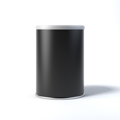 Black tin can. 3d rendering