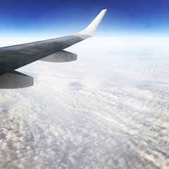 View out window of airplane