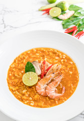 Spicy noodles soup with shrimp