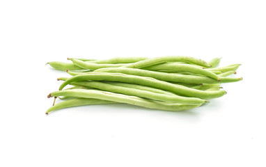 Green Beans on white background