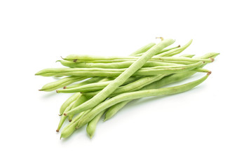 Green Beans on white background