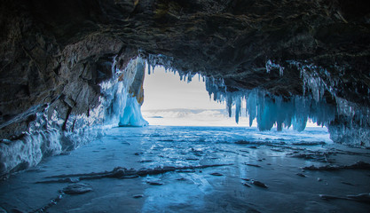 Ice cave, Lake Baikal, Winter landscape