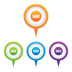 Set of Sale Badge Marker Icons