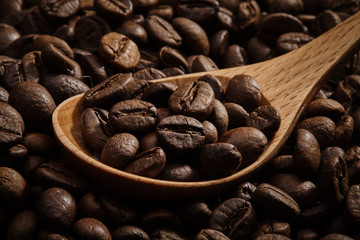 Spoon of Coffee beans