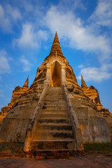 Fototapeta premium Wat Phra Si Sanphet temple in Ayutthaya Historical Park, a UNESCO world heritage site, Thailand