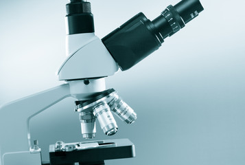 Subject table microscope and interchangeable lenses. Microscope is the main research tool in many scientific laboratories