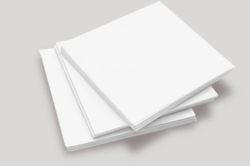 White sticky note pad isolated on white background