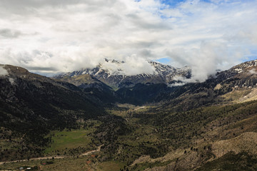 Panoramic view of Taurus mountains with meadows 