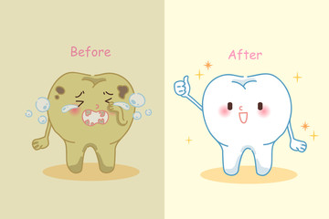 Naklejka premium cute cartoon tooth