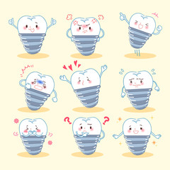 cute cartoon tooth implant