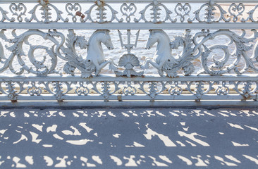 The Blagoveshchensky Annunciation Bridge, decorated with the hippocampus, St. Petersburg, Russia