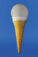 light bulb in ice cream cone