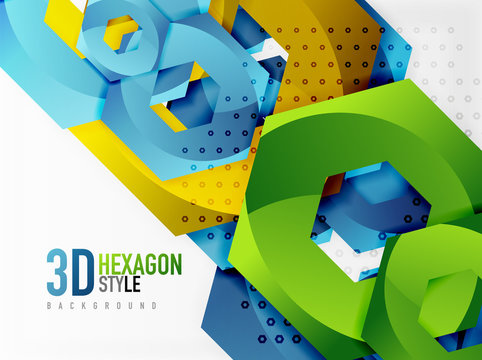 Vector 3d hexagon background